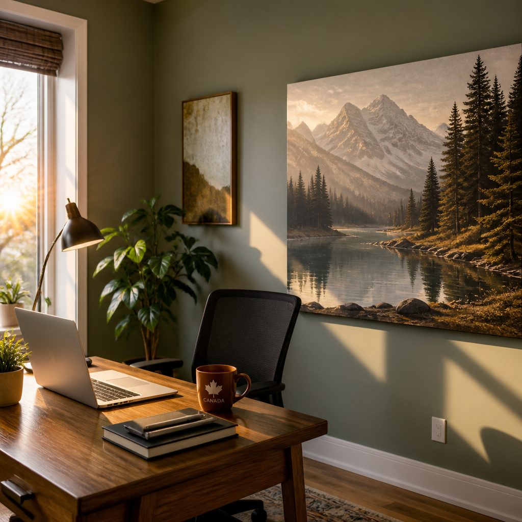 The Art of the Home Office: How Canvas Prints Boost Productivity and Style in Canadian Workspaces
