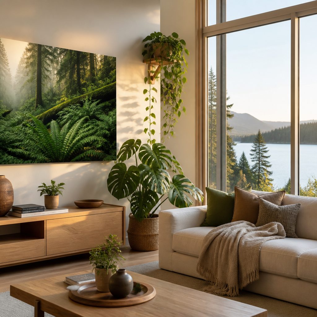 The Green Wall: How Canvas Prints Cultivate Wellness and Biophilic Design in Canadian Homes